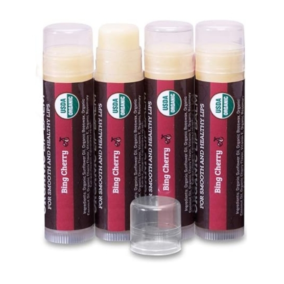 New 4 Pack Organic Best Lip Balm Repair Chapstick for Dry Cracked Lips Cherry - Picture 3 of 7
